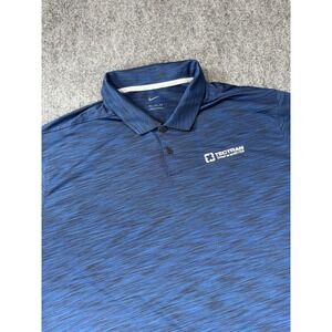 Nike Polo Shirt‎ Mens 2XL Blue Tech Golf Tectran Driven To Be Better Dri-FIT